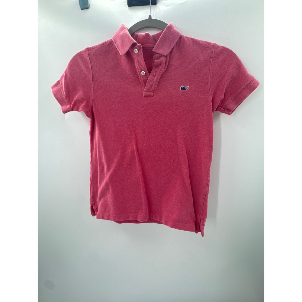 Vineyard Vines Boys Pink Short Sleeve Pique Polo Shirt Size 6 Whale Logo